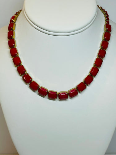 Weiss Red Prong Set Collar Necklace